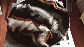 159. Resin Pour on MDF. Black/White/Copper/Gold