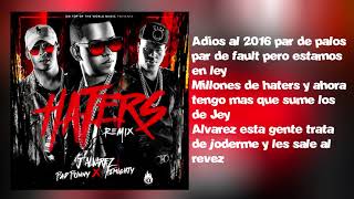 J Alvarez Haters Remix Ft Bad Bunny, Almighty Letra