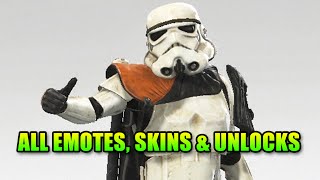 Star Wars Battlefront - All Unlocks Emotes & Skins | SWBF