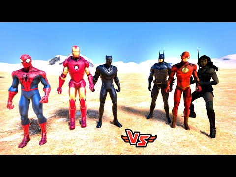 ÖRÜMCEK ADAM KARA PANTER DEMİR ADAM VS BATMAN FLASH HARİKA KADIN - Süper Kahraman Dövüşleri