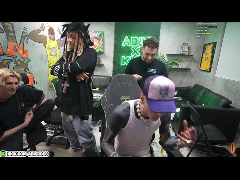 Machine Gun Kelly Freestyles in front of xQc & Adin