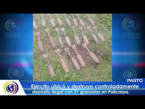 #CNCNoticiasPasto| Ejército ubicó y destruyó controladamente depósito ilegal con 21 granadas