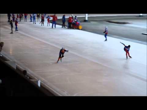 Gijs Kamp - Jasper Sinke 100m baankampioenschappen 22-02-2014