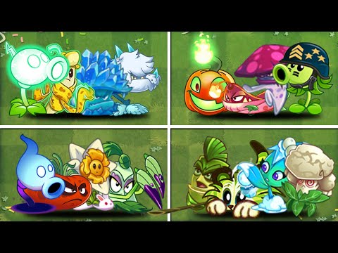 04 Team (Ice shroom Vs Pokra Vs Tiger Grass Vs Mega Gatling Pea   Who Will WIn? - PvZ2 Team Plant