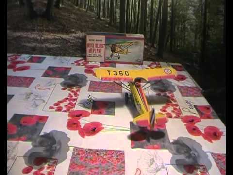 SUZUKI & EDWARDS  STRACO TOYS BRISTOL BULLDOG BATTERY OPERATED PLANE AIRPLANE  60s , KALAO 31