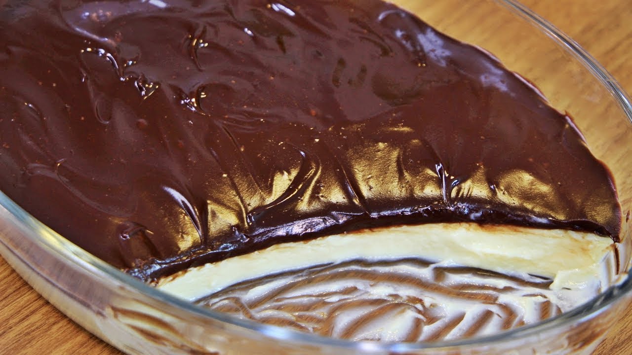 SOBREMESA GELADA DE LEITE NINHO COM CHOCOLATE NA TRAVESSA | FÁCIL E DELICIOSA