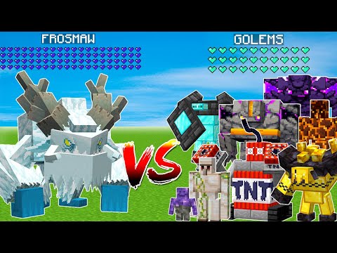 Frostmaw vs All Golems - Minecraft Mob Battle