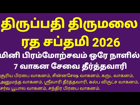 TIRUMALA RATHA SAPTAMI 2026 ALL DETAIL. Tirumala Ratha Saptami 2026 All Information