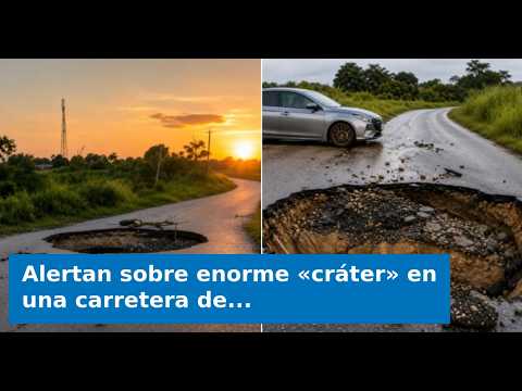 VIDEO: Alertan sobre enorme «cráter» en una carretera de Cuba