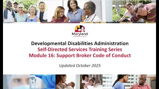 Module 16: Support Broker Code of Conduct