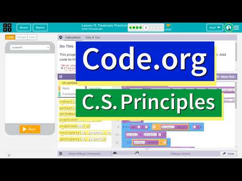 Code.org Lesson 11.4 Traversals Practice | Tutorial with Answers | Unit 6 CS Principles