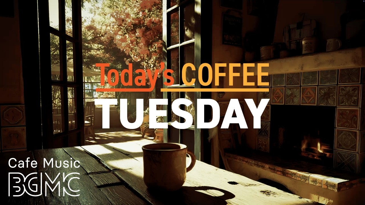 Today's COFFEE TUESDAY: Doorway Sunset Cafe Jazz ☕ Soft Piano & Smooth Bossa Nova for Calm Focus