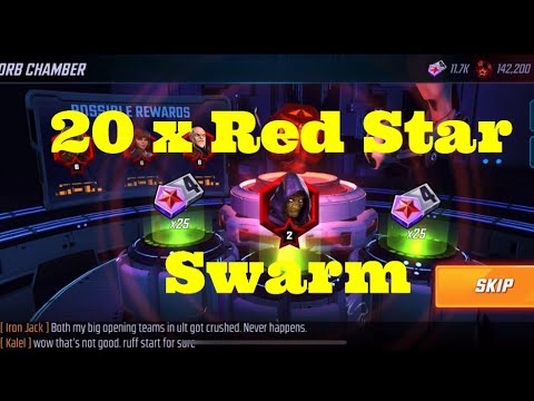 20 X Red Star Orbs for Swarm - Red Star Orbs - Marvel Strike Force - Free to Play