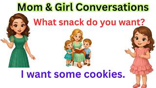 100 Daily English Questions & Answers | Mom & Girl Conversations | Speak English Fluently (A1–A2)