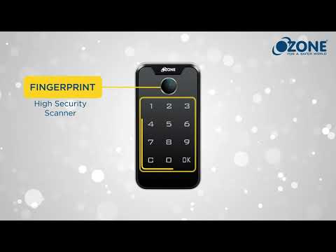 Ozone Furniture Lock with Fingerprint & Password Access | Door Thickness: 1-25 mm (Black)