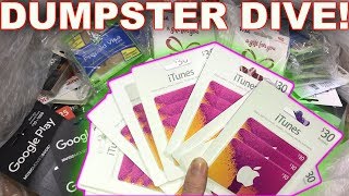100K WORTH OF GIFT CARDS IN STORES DUMPSTER! DUMPSTER DIVE NIGHT #132