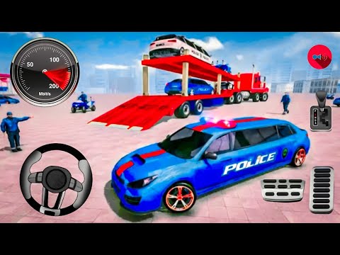 US Police Limo Car Transport Truck Driving - Police Trailer Truck Driver Simulator 3D