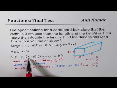Find dimensions of rectangular prism with height one more than twice length