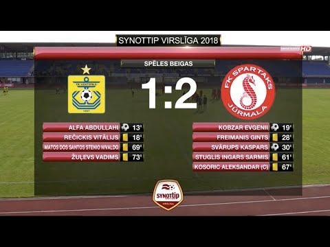 FK Ventspils - Spartaks Jūrmala 1:2 labākie momenti (15.jūn.)