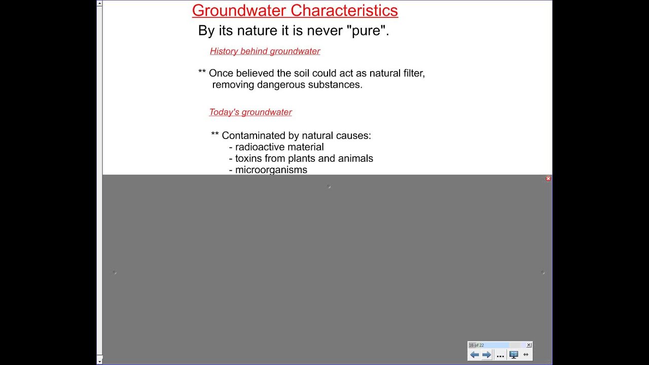Groundwater notes