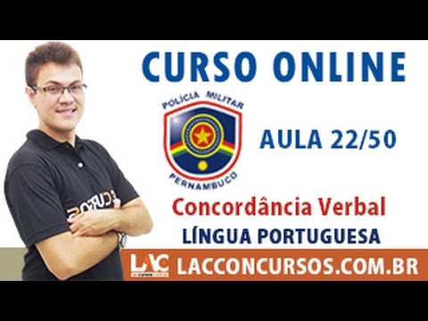Aula 22/50 - Curso Completo PM PE 2016 - Concordância Verbal - Língua Portuguesa
