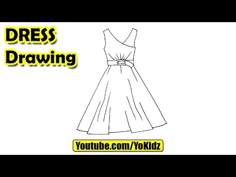 How to draw a dress easy. - YouTube