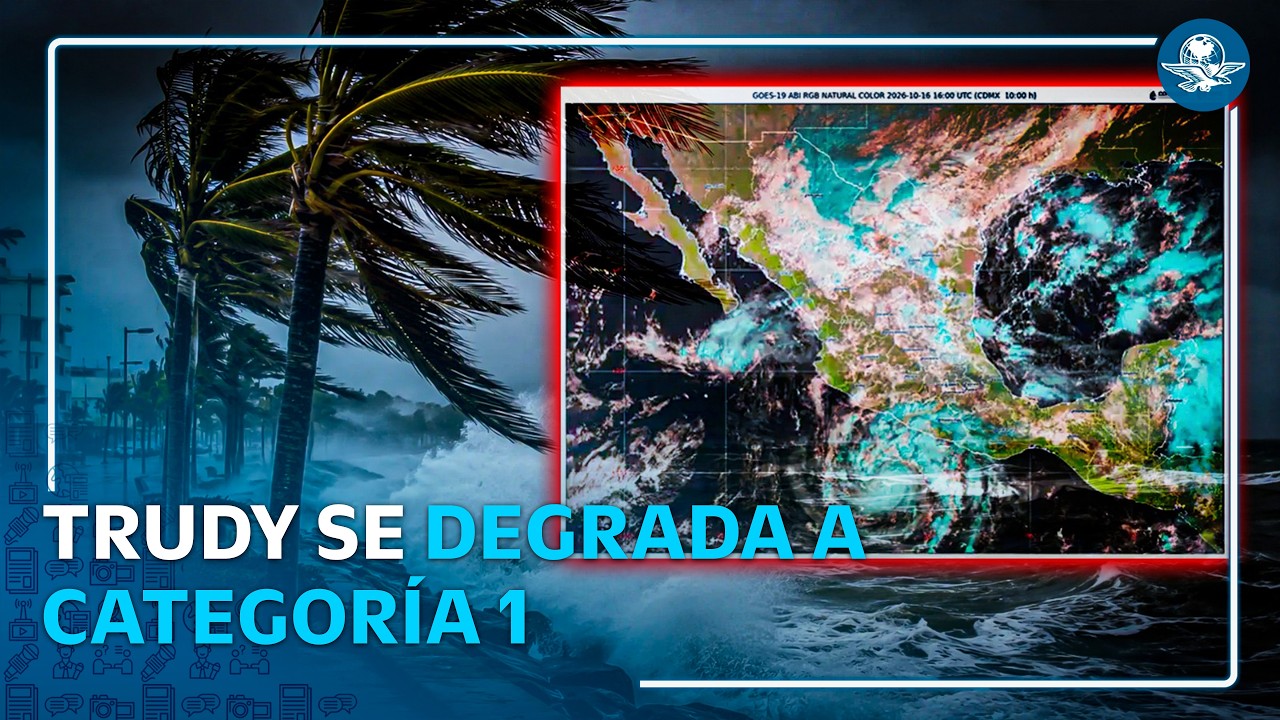 Huracán Trudy pasa de categoría 3 a 1, pero podría intensificarse