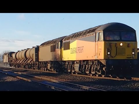 Prestatyn 13.12.2016 - Colas 56105 56078 56087 on last RHTT railhead treatment train - 3 X class 56