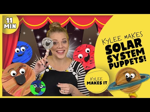 Kylee Makes Solar System Puppets - Easy DIY Planet Finger Puppet Toys - Solar System Video for Kids