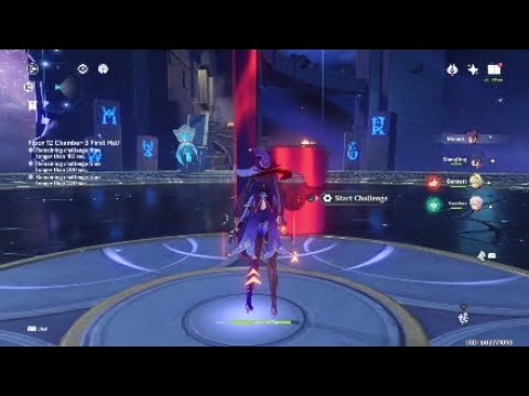 Genshin impact Mona and C1 kazuha day 1 test in abyss 12-3