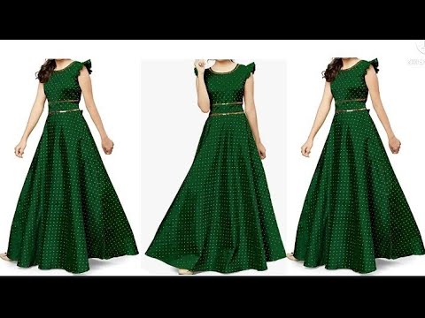 How to make floor length gown cutting and stitching