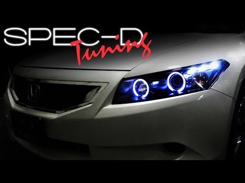 SPECDTUNING INSTALLATION VIDEO: 2008-2012 HONDA ACCORD 2 DOOR PROJECTOR HEADLIGHTS