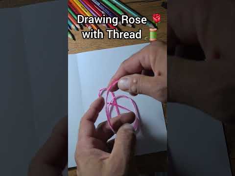 Drawing Rose 🌹 with Thread 🧵