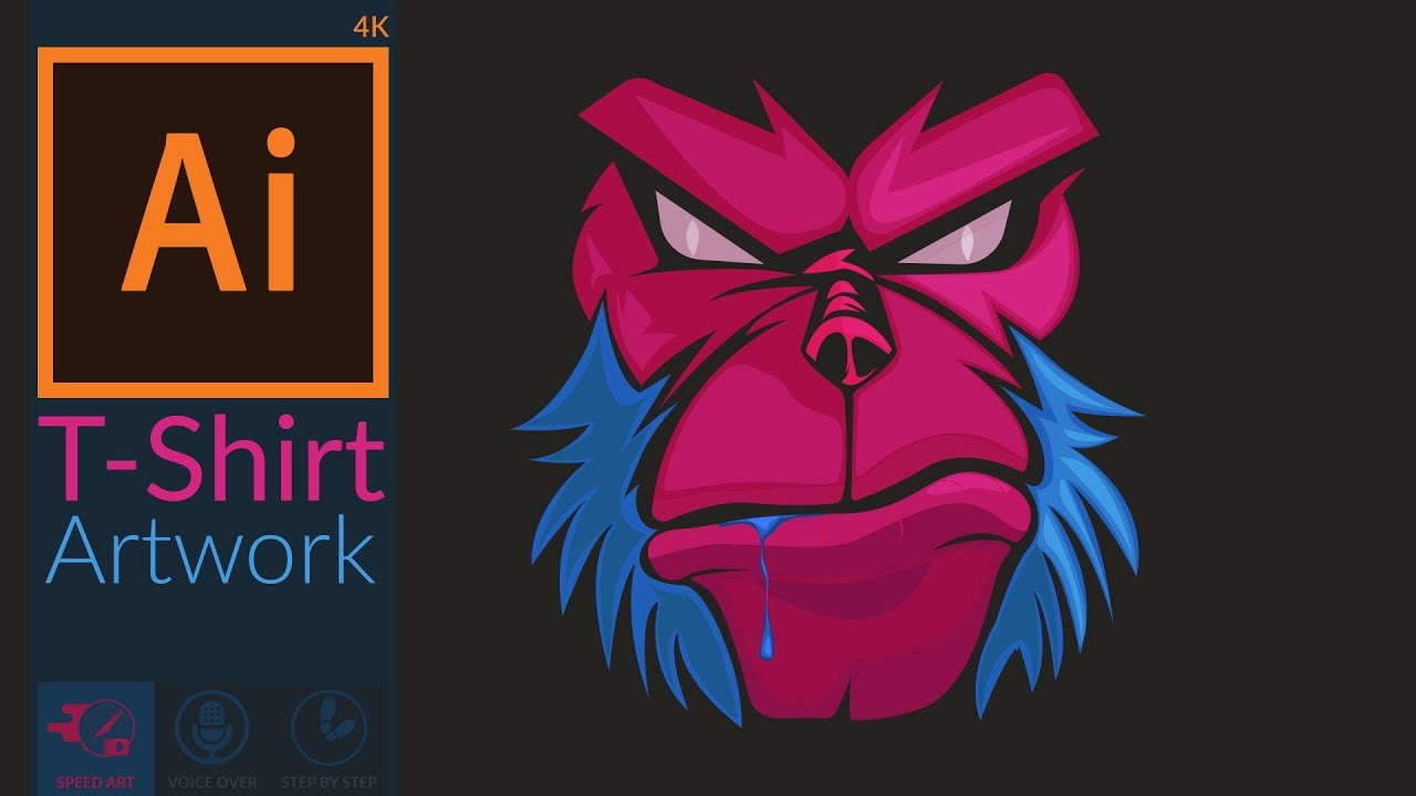 Angry Monkey Face | Vector T-shirt artwork print Design in adobe illustrator CC -