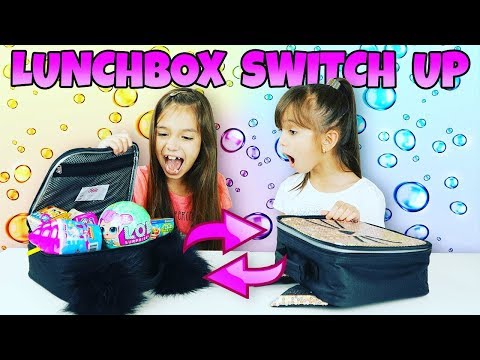 The LUNCHBOX SWITCH UP Challenge! Surprise Toys vs Real Food