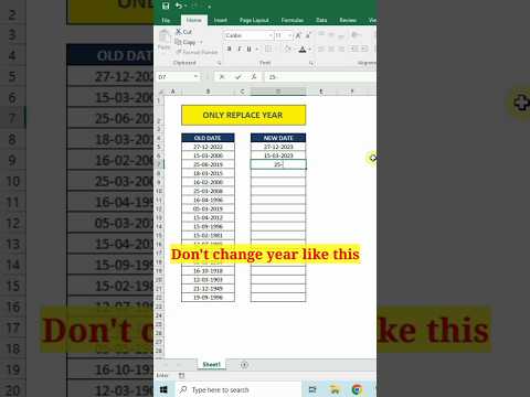 Don't change year manually in date in excel. #excel #exceltrick #computer #replace #msexcel