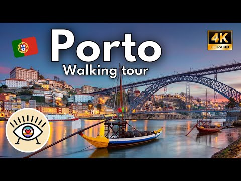 [4K] PORTO, Portugal ✅  Paseo a pie con subtítulos - HISTORIA- "walking tour" Oporto lluvia ASMR