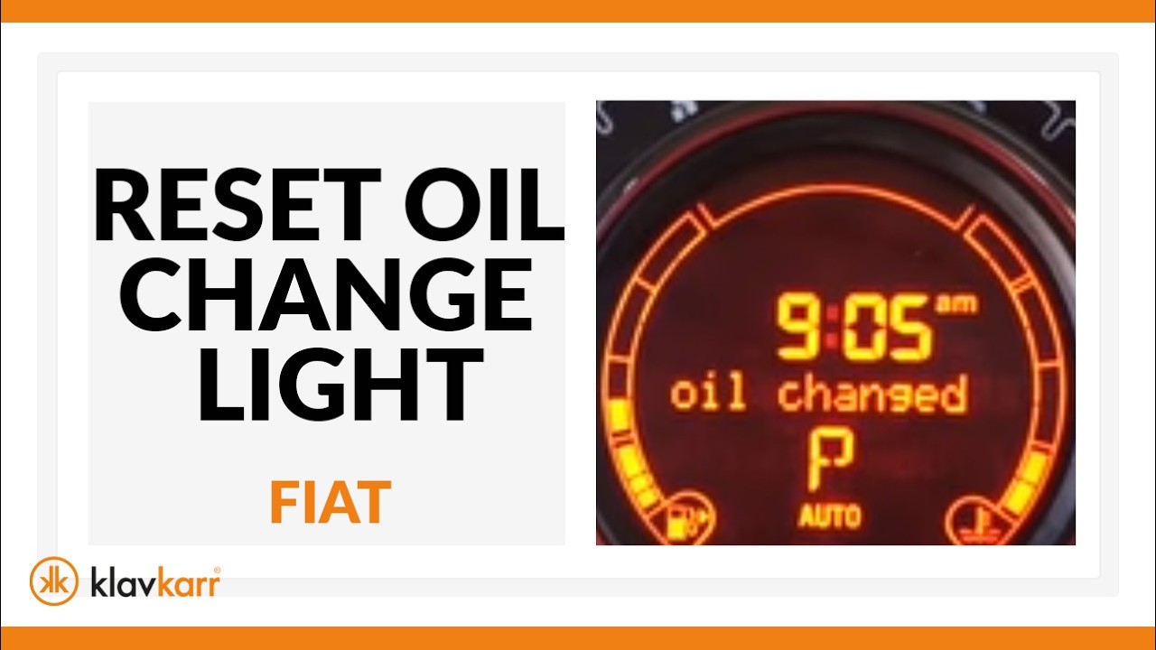 [TUTO] Reset oil change light FIAT