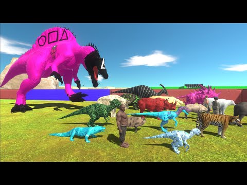 Escape from SQUID GAME GUARD SPINOSAURUS - Escape from Monster - Animal Revolt Battle Simulator