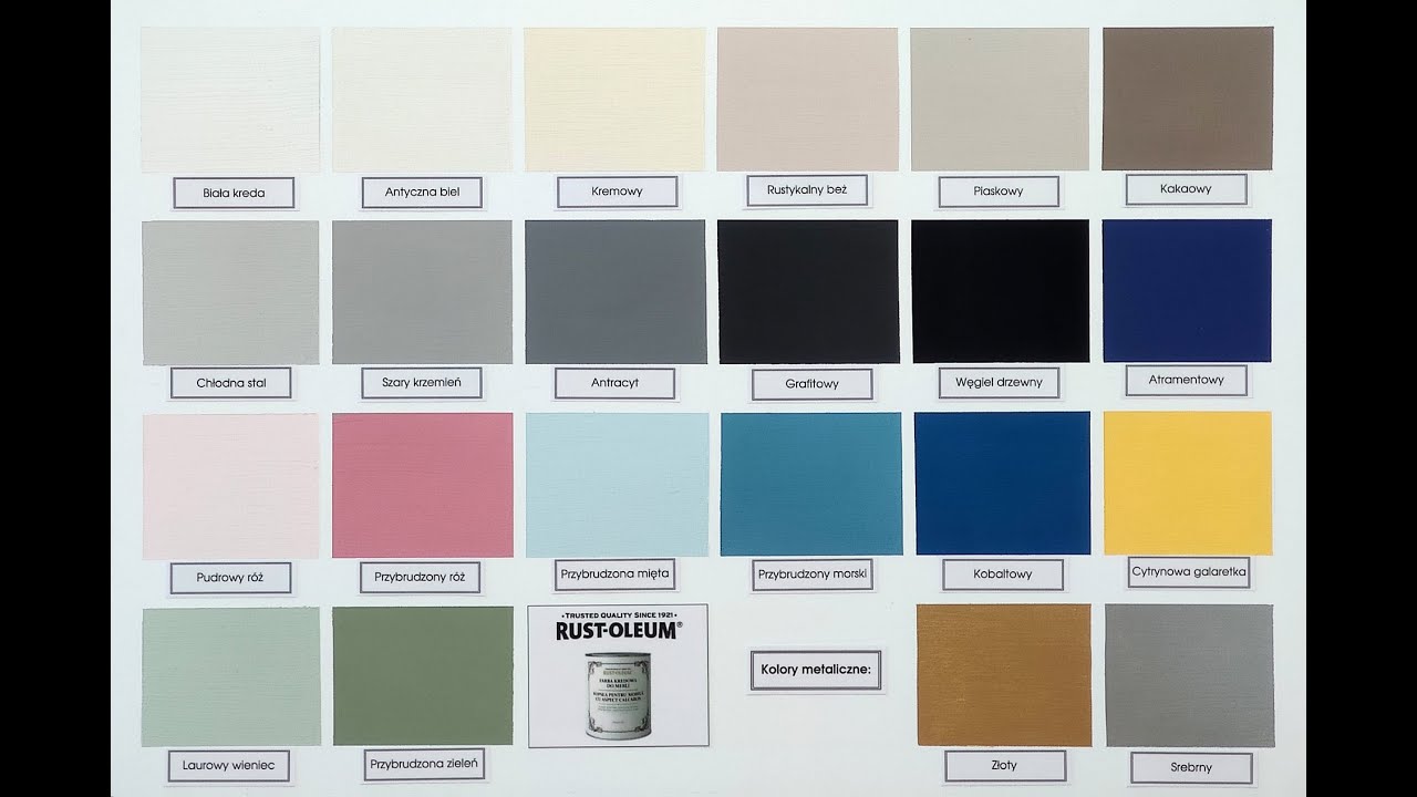 Farby kredowe do mebli Rust Oleum wzornik kolorów 3D #odnawiamy #niewyrzucamy #DIY