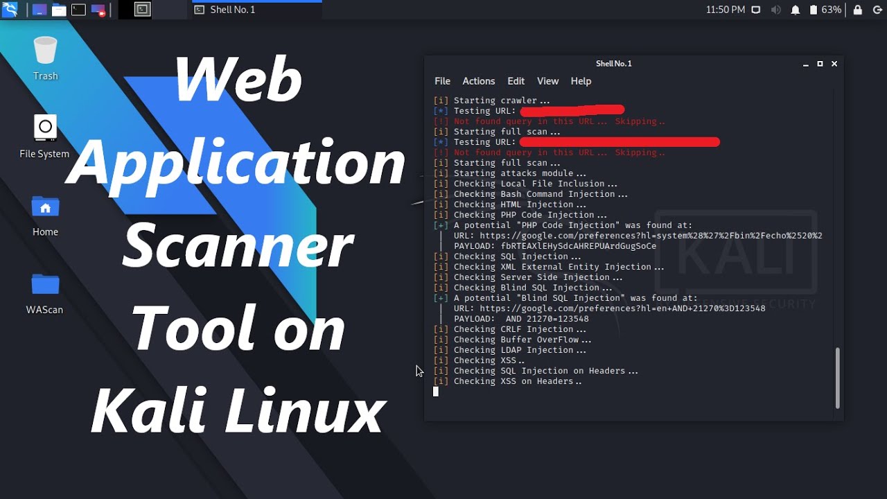 Web Application Scanner Tool on Kali Linux