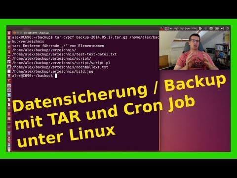 Linux Datensicherung / Backup mit TAR und Cron Jobs (crontab) Zeitlich geplant - [Deutsch/German]