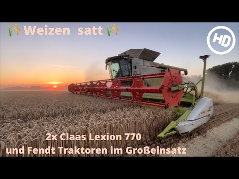 Großeinsatz Weizen Ernte 2022🌾2 CLAAS LEXION 770 & FENDT Vario 939 - Landwirtschaft 2.0 DJI Mini 2