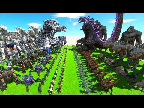 Modern Weapon War - Team Mecha Orga + MechaGodzilla 2021 + Gundam VS Team Shin Godzilla x Kong