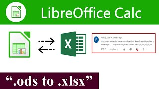 Convert Libreoffice ods file to MS Excel format- without external software || .ods to .xlsx