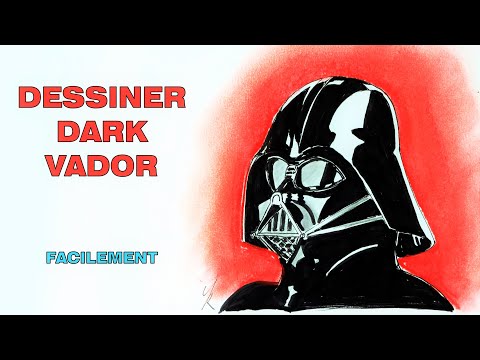 Masque Dark Vador dessin facile, comment dessiner la tête et le casque de Dark Vador