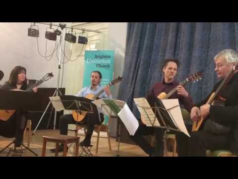 Sussex Guitar Quartet plays 1st Mvmt, Concerto for Oboe (Marcello) [excerpt]