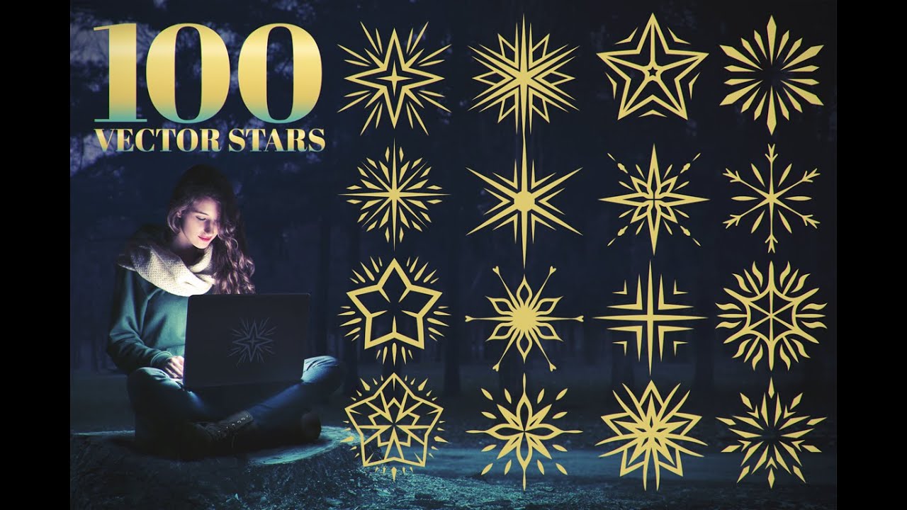 100 Star Vector Ornaments