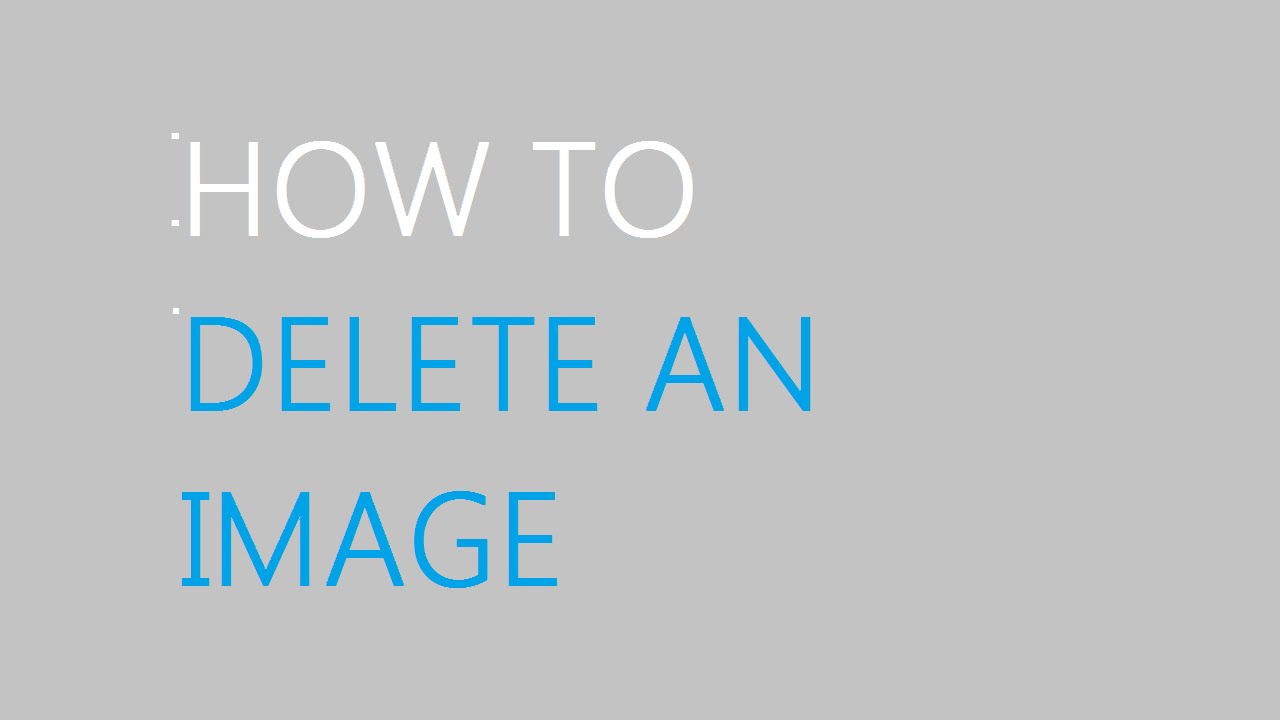 How to Delete an Image - 49p Websites