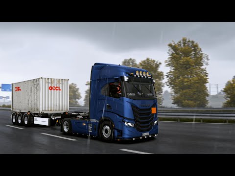 Realistic Driving Iveco S-Way 500 Euro Truck Simulator 2 POV Drive 4K 1.57 + Wheel Cam